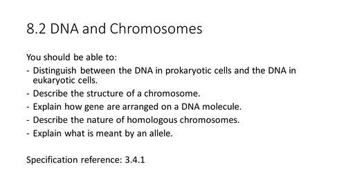 NEW AQA AS Biology 8.2 DNA and Chromosomes