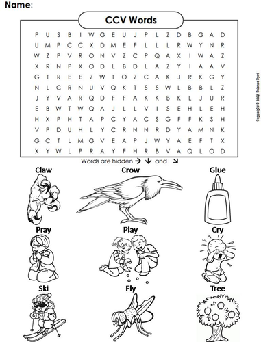 CCV Words Word Search | Teaching Resources
