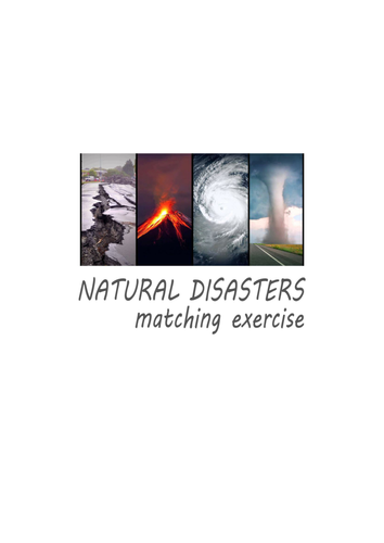 NATURAL DISASTERS matching exercise