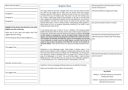 Language Paper 1 - Brighton Rock Analysis