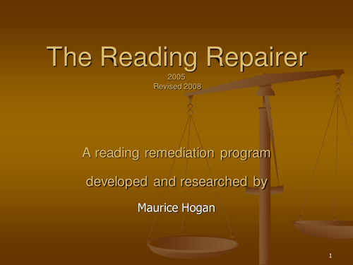 The Reading Repairer PowerPoint