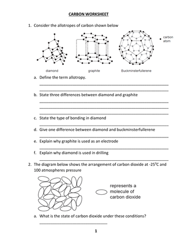 CARBON WORKSHEET | Teaching Resources