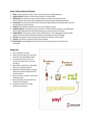 AQA A Level English Language Language Levels Weekly tests | Teaching