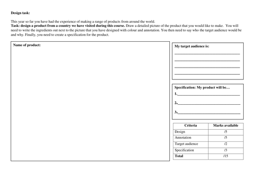 Design Assessment Food Tech