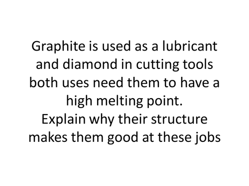 Carbon Chemistry 6 mark question (diamond and graphite)