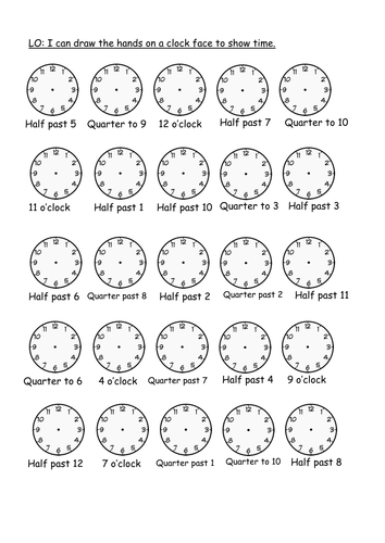 time 15 minute intervals teaching resources