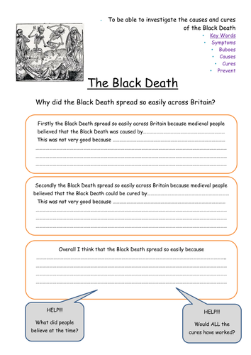 The Black Death Lesson and resources aimed at year 7