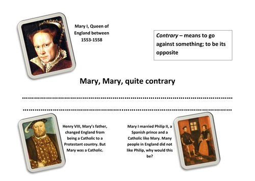 Tudors Bloody Mary Lesson and Resources