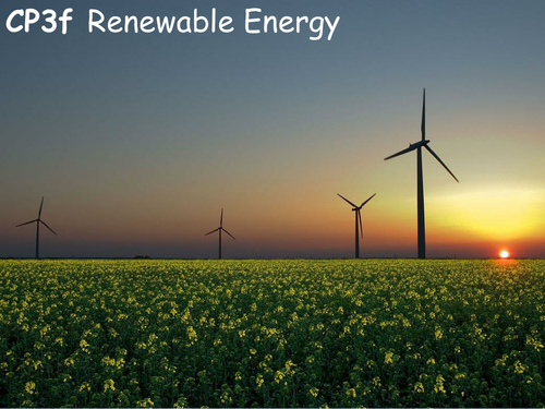 Edexcel CP3f Renewable Energy
