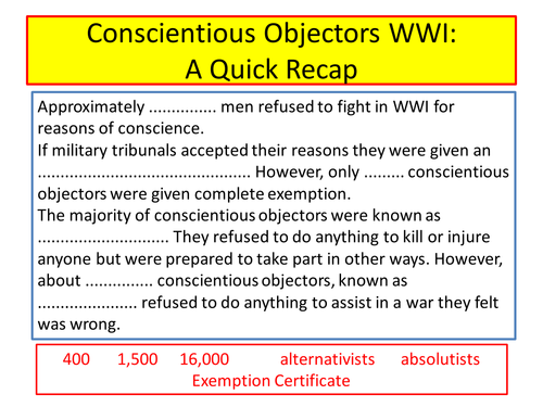 Crime and Punishment - Conscientious Objectors WWII