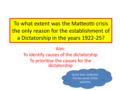 Italy and Fascism - Matteotti Crisis