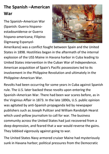 The Spanish–American War Handout