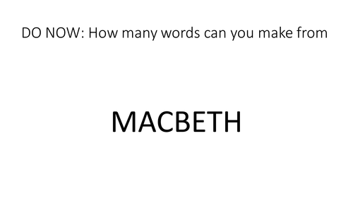 Introduction to Macbeth KS3