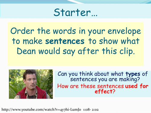 'Outstanding' lesson on varying sentences for effect