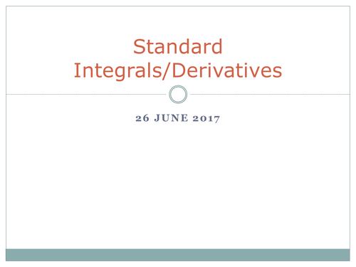 Standard Integrals