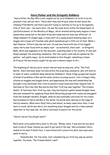 Mystery Genre - Harry Potter Themed