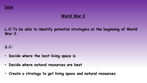 Strategies at the start of World War 2 (3 of 11)