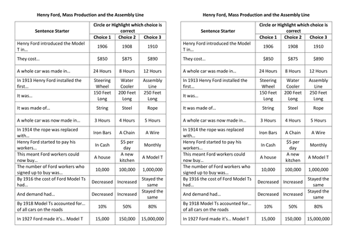AQA GCSE History 1D America 1920-1973: Mass Production
