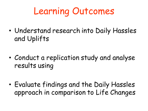 Stress and Daily Hassles | Teaching Resources