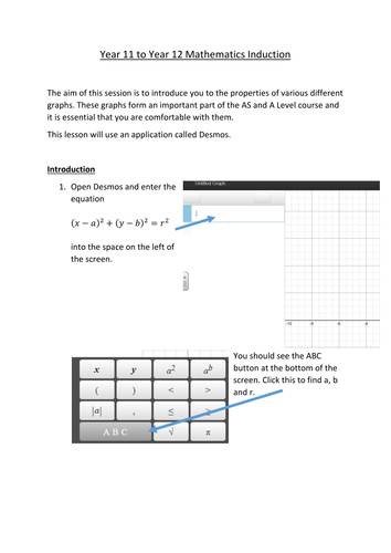 Desmos - Equation of a Circle.