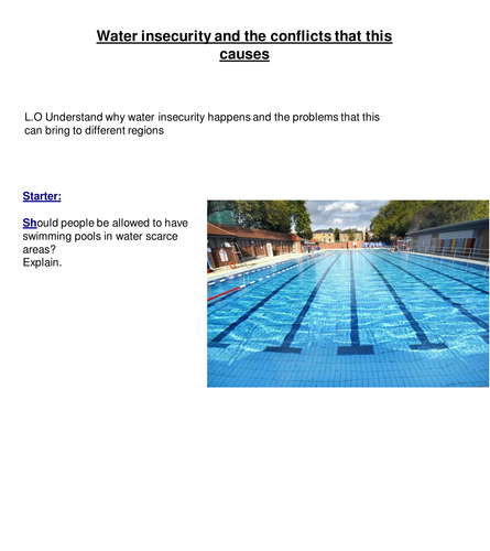 Water insecurity & conflicts