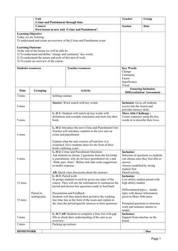 Overview of Crime and Punishment Edexcel GCSE