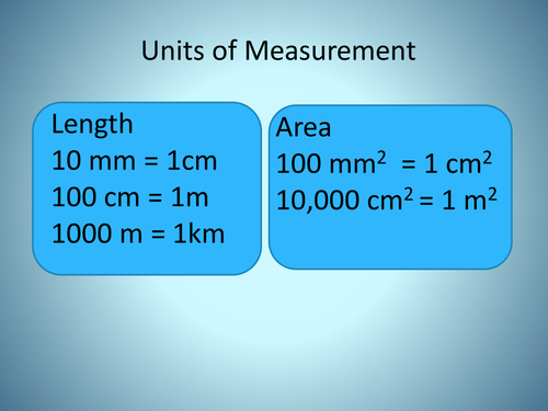 Units of Measure ( Metric & Imperial)
