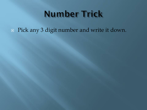 Nice little number trick