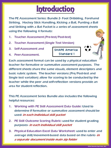 PE Assessment Series: Bundle 2- Dribbling, Striking, Stick Handling & Kicking