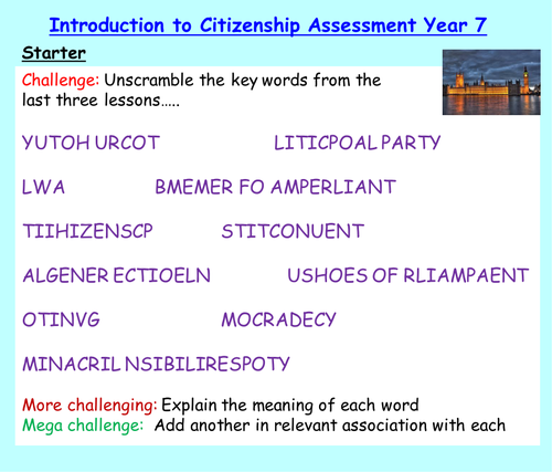 Year 7 Citizenship Assessment