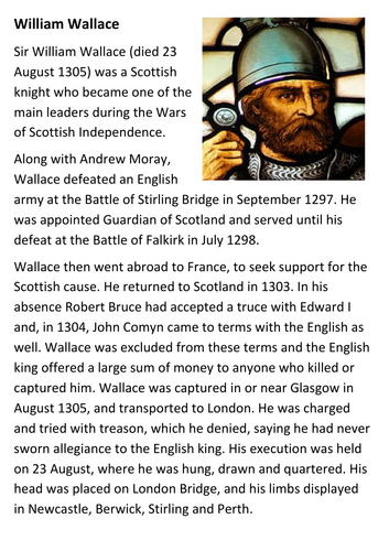 William Wallace Handout