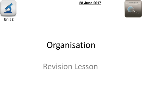 NEW AQA Biology - 4.2 Organisation Revision
