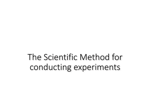 The scientific method for conducting experiments