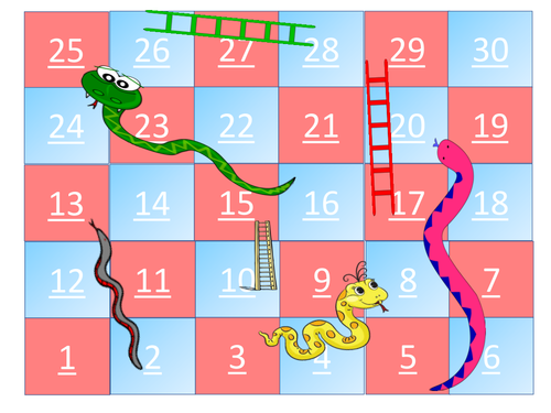 Interactive snakes and ladders revision game