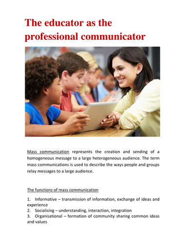 The educator as the professional communicator