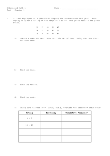 Data Analysis (Mean. Median and Mode)