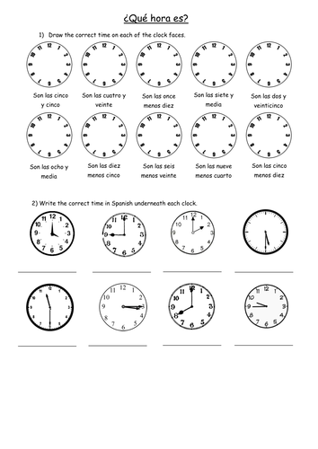 KS3 - Telling the Time in Spanish