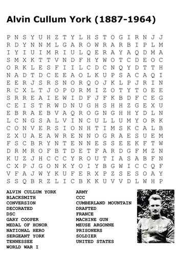 Sergeant Alvin York Word Search