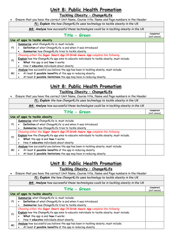 Health induction - Change 4 Life
