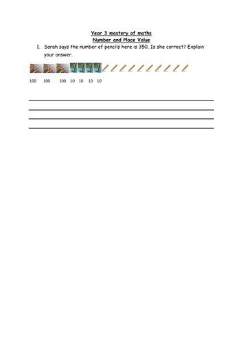 Maths mastery year 3 - Numbers and Place Value
