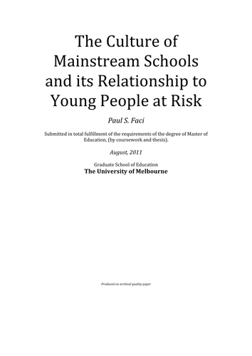 Relationships with young people at risk of disengagement