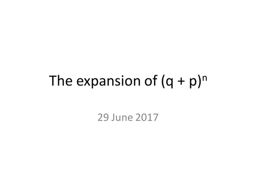The Expansion Of p q n Teaching Resources