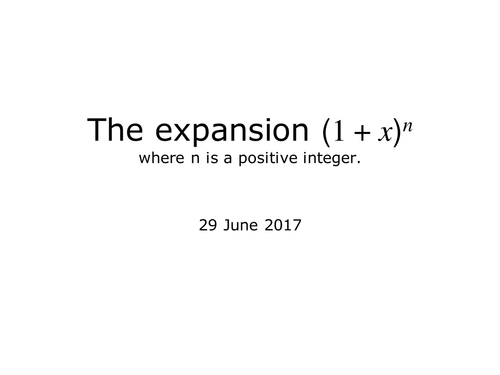 The Expansion of (1+x)^n