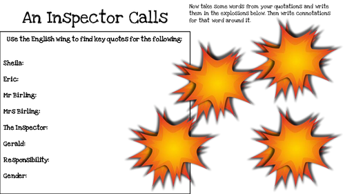An Inspector Calls Structured Key Quote Revision
