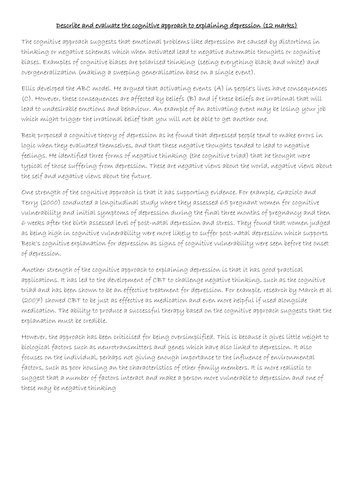 Explanations of depression (BECK and Ellis) AQA New Spec