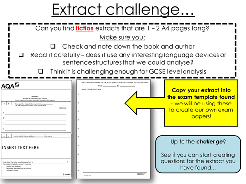 Create your own English Language exams for the new AQA Specification