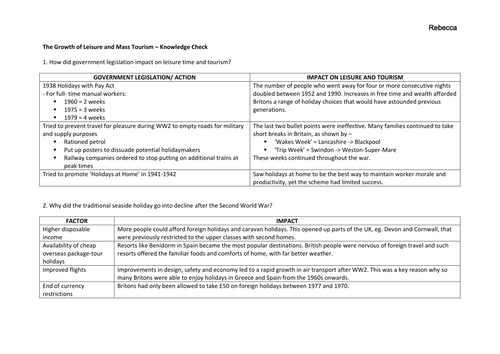 Revision for 4c: Leisure and Travel