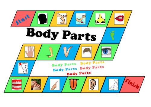 Body Parts - Board Game - Nouns For Learning English - Size A3
