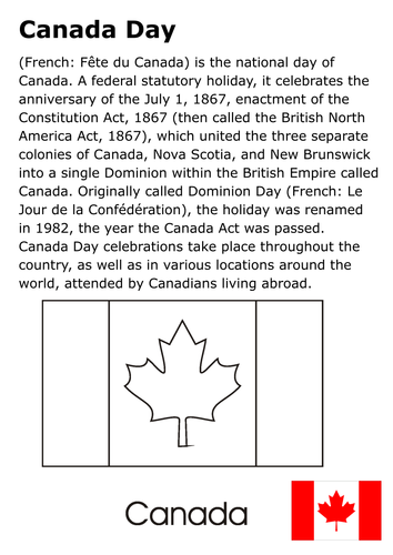 Canada Day Handout