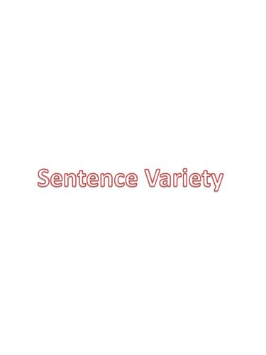 Sentence Variety Worksheet